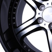 mecxtreme3 one piece wheel in Satin Double Black without Stainless Steel Lip